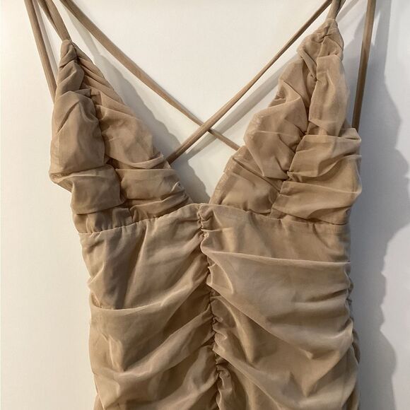 Michael Costello X Revolve Fiji Midi Tan Backless Dress - Picture 6 of 16